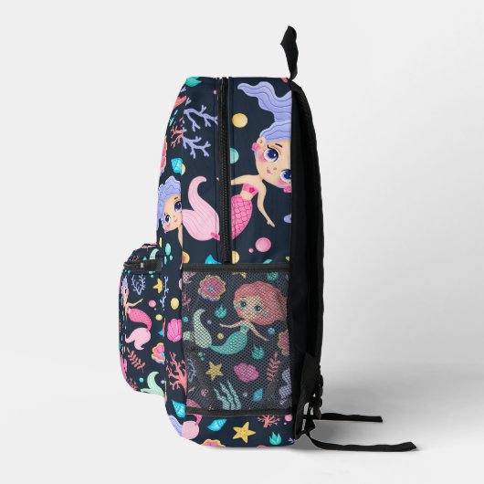 Personalisiert Niedlich Trendy Mermaid Bedruckter Rucksack (Rechts)