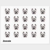 Personalisiert Niedlich Yorkshire Terrier Dog Quadratischer Aufkleber (Blatt)