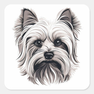 Personalisiert Niedlich Yorkshire Terrier Dog Quadratischer Aufkleber