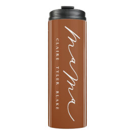 Personalisiert Niedliche Burnt Orange Mama Script Thermosbecher