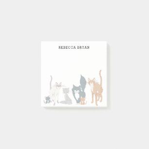 Personalisiert Niedliche Cat Gang Post-it Klebezettel