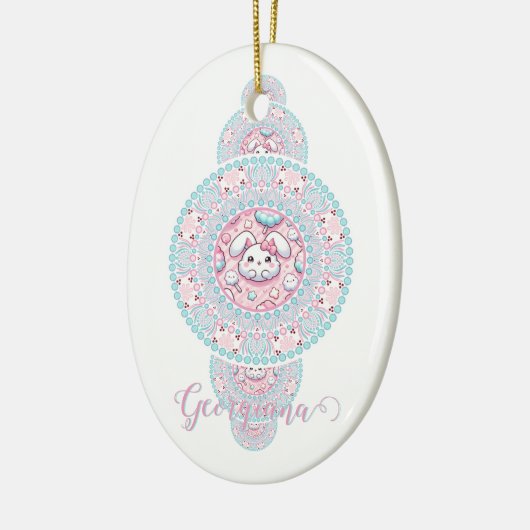 Personalisiert Niedliche Kawaii Bunny Ornamental M Keramik Ornament (Links)