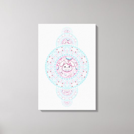 Personalisiert Niedliche Kawaii Bunny Ornamental M Leinwanddruck (Vorderseite)