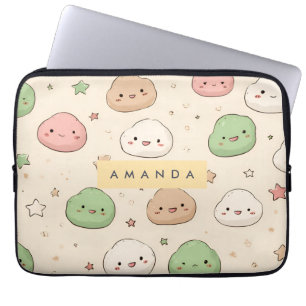 Personalisiert Niedliche Kawaii Mochi Muster Laptopschutzhülle