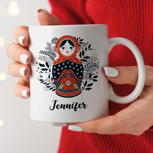 Personalisiert Niedliche Matryoshka Nesting Doll Kaffeetasse