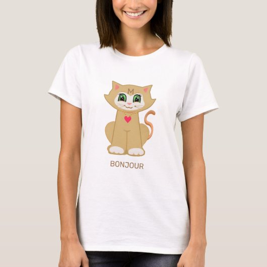 Personalisiert Niedliche Melin Kitty Cat T-Shirt (Vorderseite)