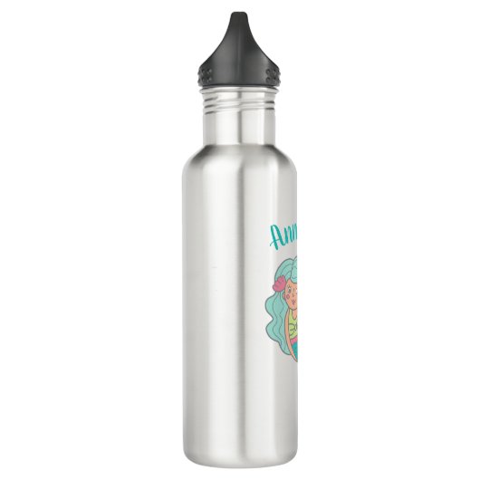 Personalisiert Niedliche Mermaid Edelstahlflasche (Links)