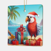 Personalisiert Niedliche Weihnachten am Strand Keramikornament (Links)