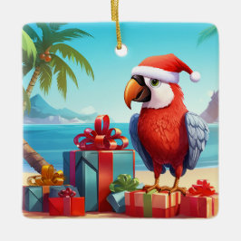 Personalisiert Niedliche Weihnachten am Strand Keramikornament