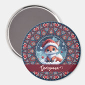 Personalisiert Niedliche Weihnachten Kawaii Fox Do Magnet (Vorderseite/Rückseite)