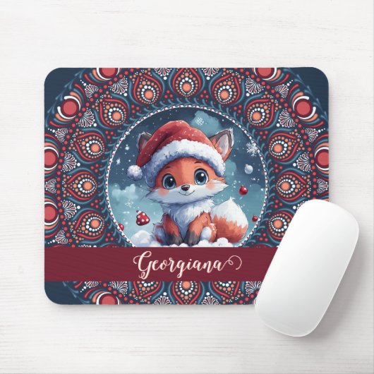 Personalisiert Niedliche Weihnachten Kawaii Fox Do Mousepad (Mit Mouse)