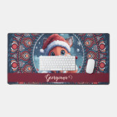 Personalisiert Niedliche Weihnachten Kawaii Fox Do Schreibtischunterlage (Tastatur & Maus)