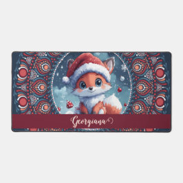 Personalisiert Niedliche Weihnachten Kawaii Fox Do Schreibtischunterlage