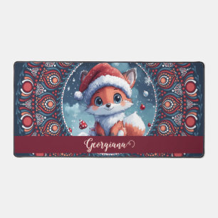 Personalisiert Niedliche Weihnachten Kawaii Fox Do Schreibtischunterlage