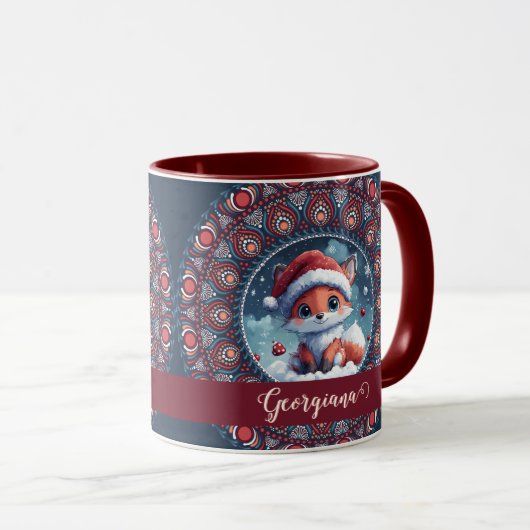 Personalisiert Niedliche Weihnachten Kawaii Fox Do Tasse (VorderseiteRechts)