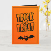 Personalisiert | Niedlicher Bat Trick oder Treat G Karte (Gelbe Blume)