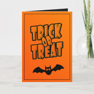 Personalisiert Niedlicher Bat Trick oder Treat G Karte
