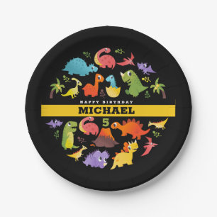Personalisiert Niedlicher Dinosaurier Pappteller