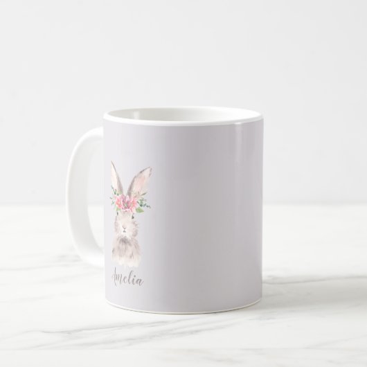 Personalisiert Niedliches Bunny Kaffeetasse (Vorderseite Links)