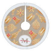 Personalisiert - Niedliches Lebkuchen Polyester Weihnachtsbaumdecke (Vorderseite)