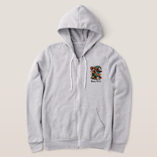 Personalisiert Niedliches Patchwork-Ghost-Hallowee Hoodie