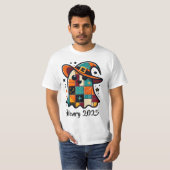 Personalisiert Niedliches Patchwork-Ghost-Hallowee T-Shirt (Vorne ganz)