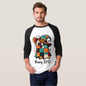 Personalisiert Niedliches Patchwork-Ghost-Hallowee T-Shirt (Vorne ganz)