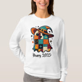 Personalisiert Niedliches Patchwork-Ghost-Hallowee T-Shirt (Vorderseite)