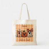 Personalisiert Niedliches Patchwork-Ghost-Hallowee Tragetasche (Rückseite)