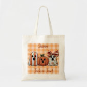 Personalisiert Niedliches Patchwork-Ghost-Hallowee Tragetasche (Vorne)