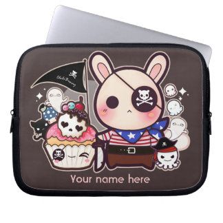 Personalisiert - niedliches Piratenhäschen mit Laptopschutzhülle