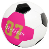 Personalisiert Niedliches Rosa Fußball (Dreiviertel)
