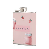 Personalisiert Niedliches Rosa Strawberry Jar Must Flachmann (Links)