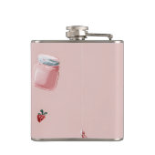 Personalisiert Niedliches Rosa Strawberry Jar Must Flachmann (Rückseite)
