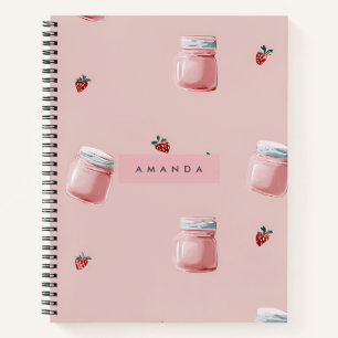 Personalisiert Niedliches Rosa Strawberry Jar Must Notizblock