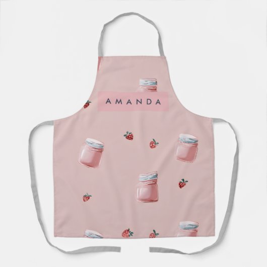 Personalisiert Niedliches Rosa Strawberry Jar Must Schürze (Vorderseite)