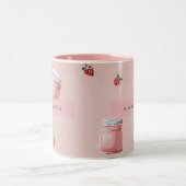 Personalisiert Niedliches Rosa Strawberry Jar Must Zweifarbige Tasse (Mittel)