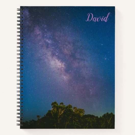 Personalisiert Night Sky Journal Lined Notizblock (Vorderseite)