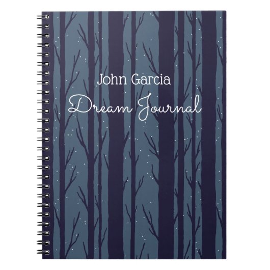 Personalisiert Night Woods Dream Journal Notizblock (Vorderseite)