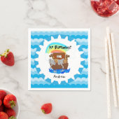 Personalisiert Noah's Ark 1. Geburtstagspapier Nap Serviette (Beispiel)
