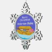 personalisiert Noah's Ark Baby 1. Weihnachten Schneeflocken Zinn-Ornament (Rechts)