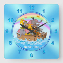 Personalisiert, Noah's Ark Clock, für Kinder