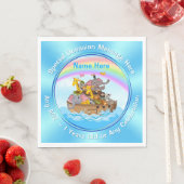 Personalisiert, Noah's Ark Napkins, Noah's Ark Par Serviette (Beispiel)