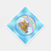 Personalisiert, Noah's Ark Napkins, Noah's Ark Par Serviette (Ecke)