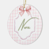 Personalisiert Nora Baby Girl Kinderzimmer Bow&Gin Keramik Ornament (Links)