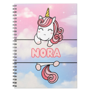 Personalisiert Nora Unicorn Girlie Notebook Notizblock