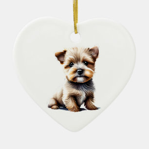 Personalisiert Norfolk Terrier Puppy Keramik Ornament