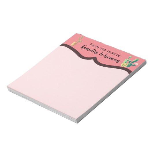 Personalisiert Notepad Bohemisch Cactus succulents Notizblock (Rotiert)