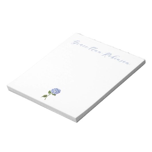Personalisiert Notepad Classy Hydrangea Notizblock (Rotiert)