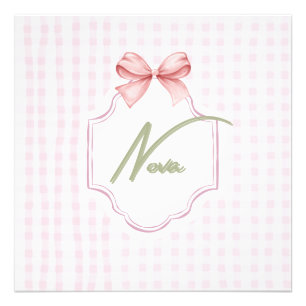 Personalisiert Nova Baby Girl Kinderzimmer Bow&Gin Fotodruck